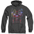 POWER RANGERS MOVIE/TEAM OF RANGERS MOVIE - ADULT HEATHER HOODIE - BLACK