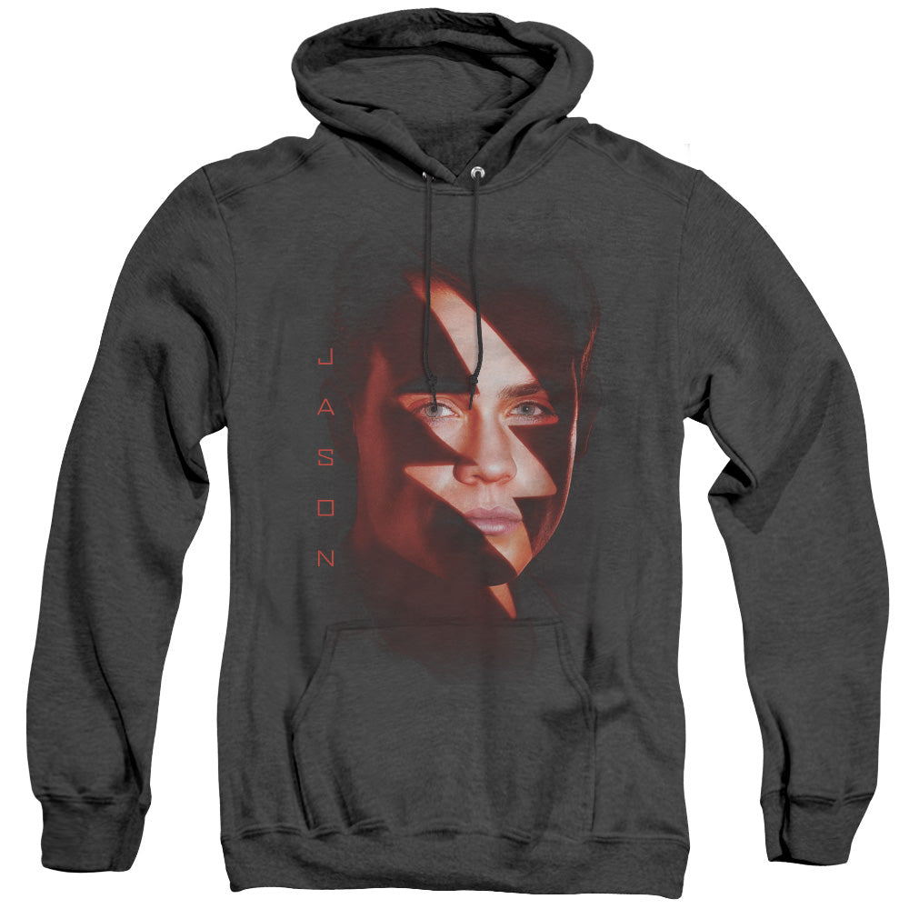 POWER RANGERS MOVIE/JASON BOLT - ADULT HEATHER HOODIE - BLACK