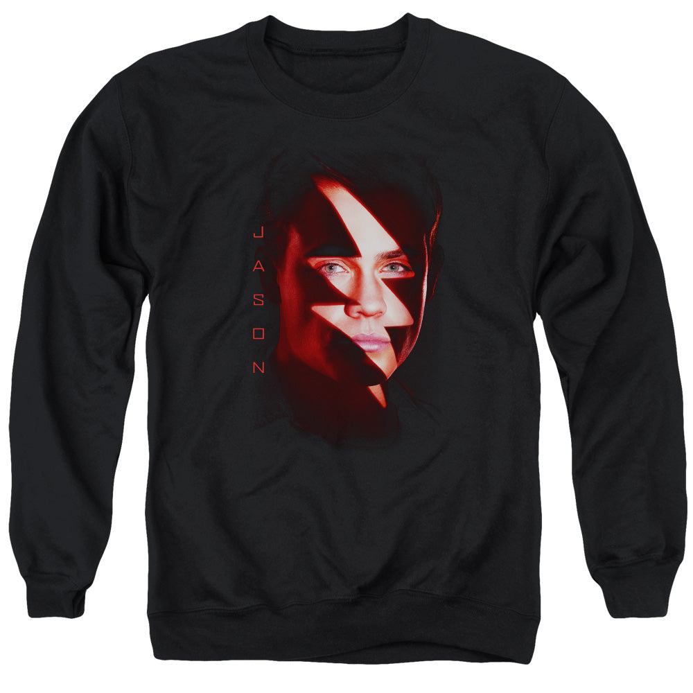 POWER RANGERS MOVIE/JASON BOLT - ADULT CREWNECK SWEATSHIRT - BLACK