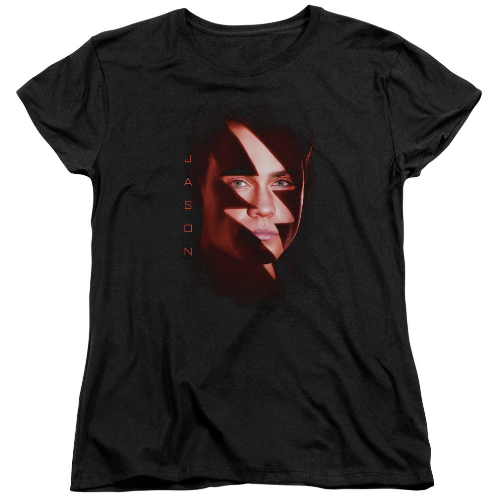 POWER RANGERS MOVIE/JASON BOLT - S/S WOMENS TEE - BLACK