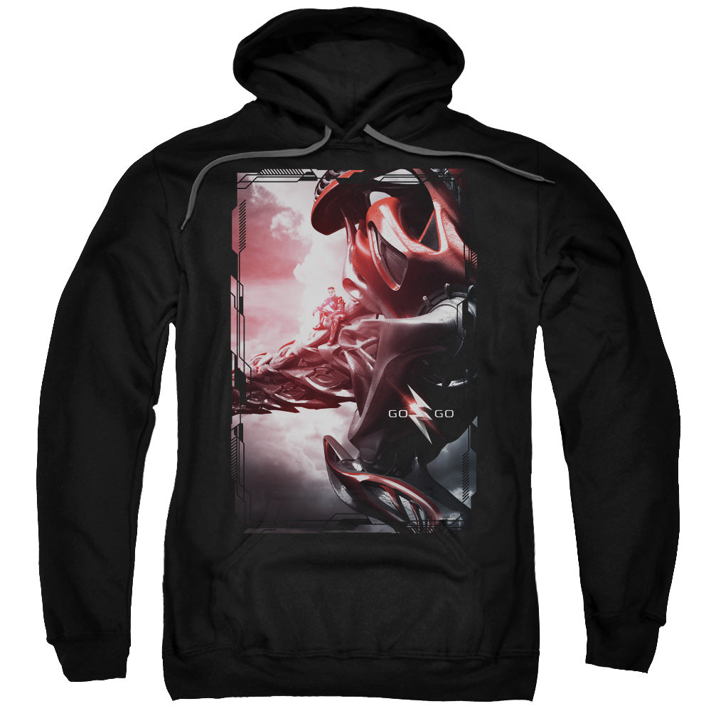POWER RANGERS MOVIE/RED ZORD POSTER - ADULT PULLOVER HOODIE - BLACK