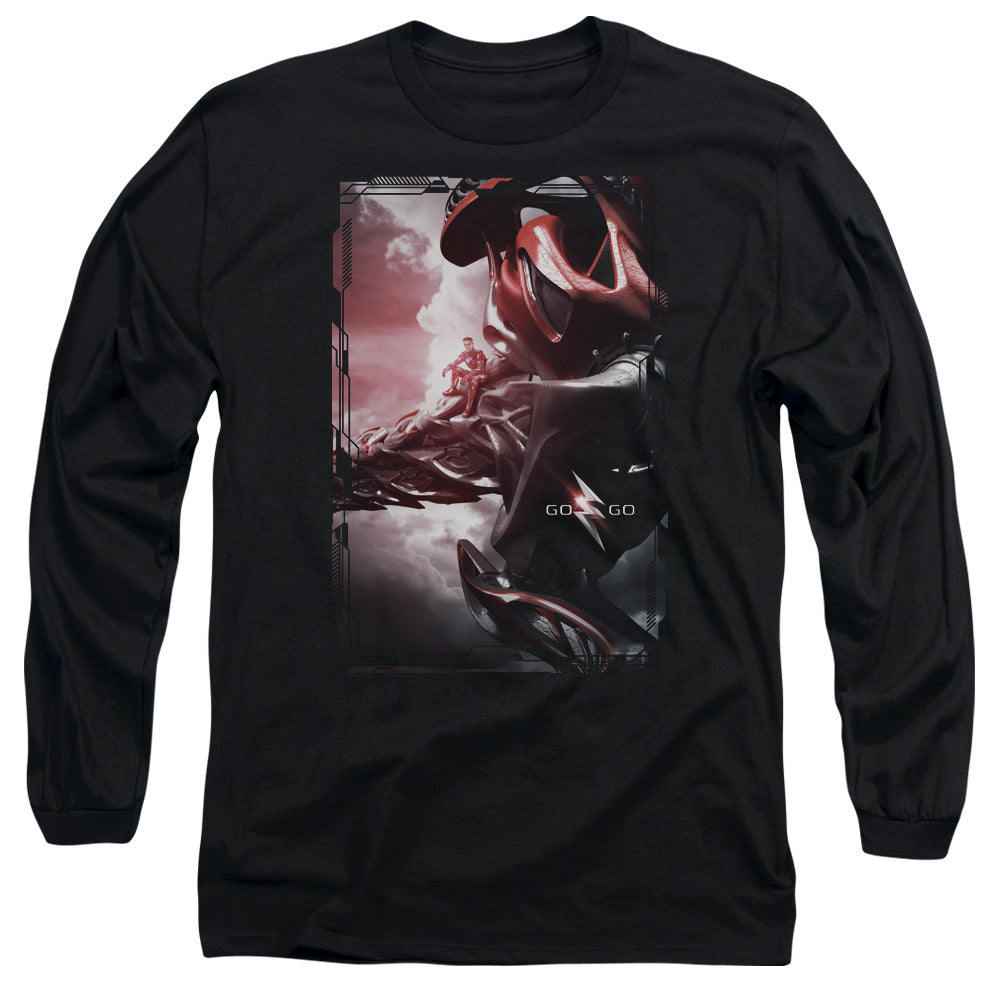 POWER RANGERS MOVIE/RED ZORD POSTER -  L/S ADULT 18/1  - BLACK