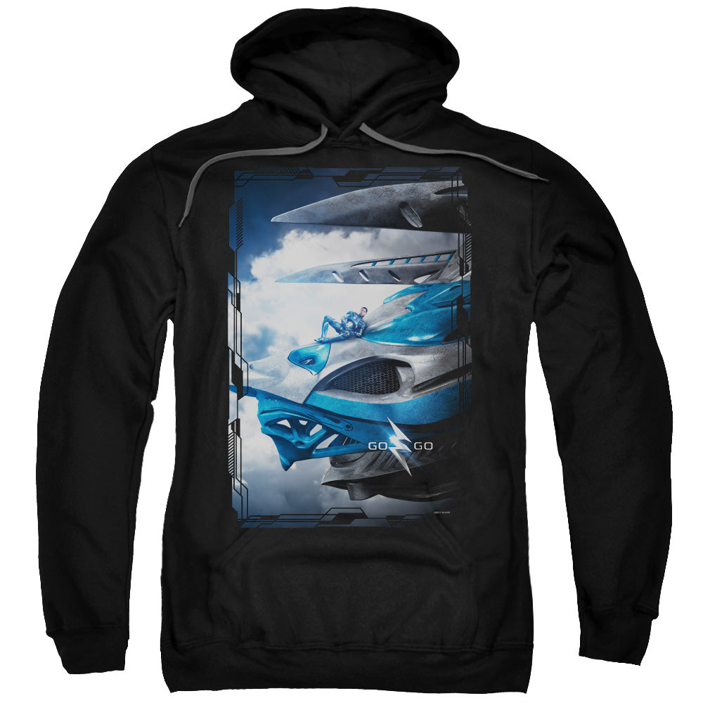 POWER RANGERS MOVIE/BLUE ZORD POSTER - ADULT PULLOVER HOODIE - BLACK