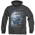 POWER RANGERS MOVIE/BLUE ZORD POSTER - ADULT HEATHER HOODIE - BLACK