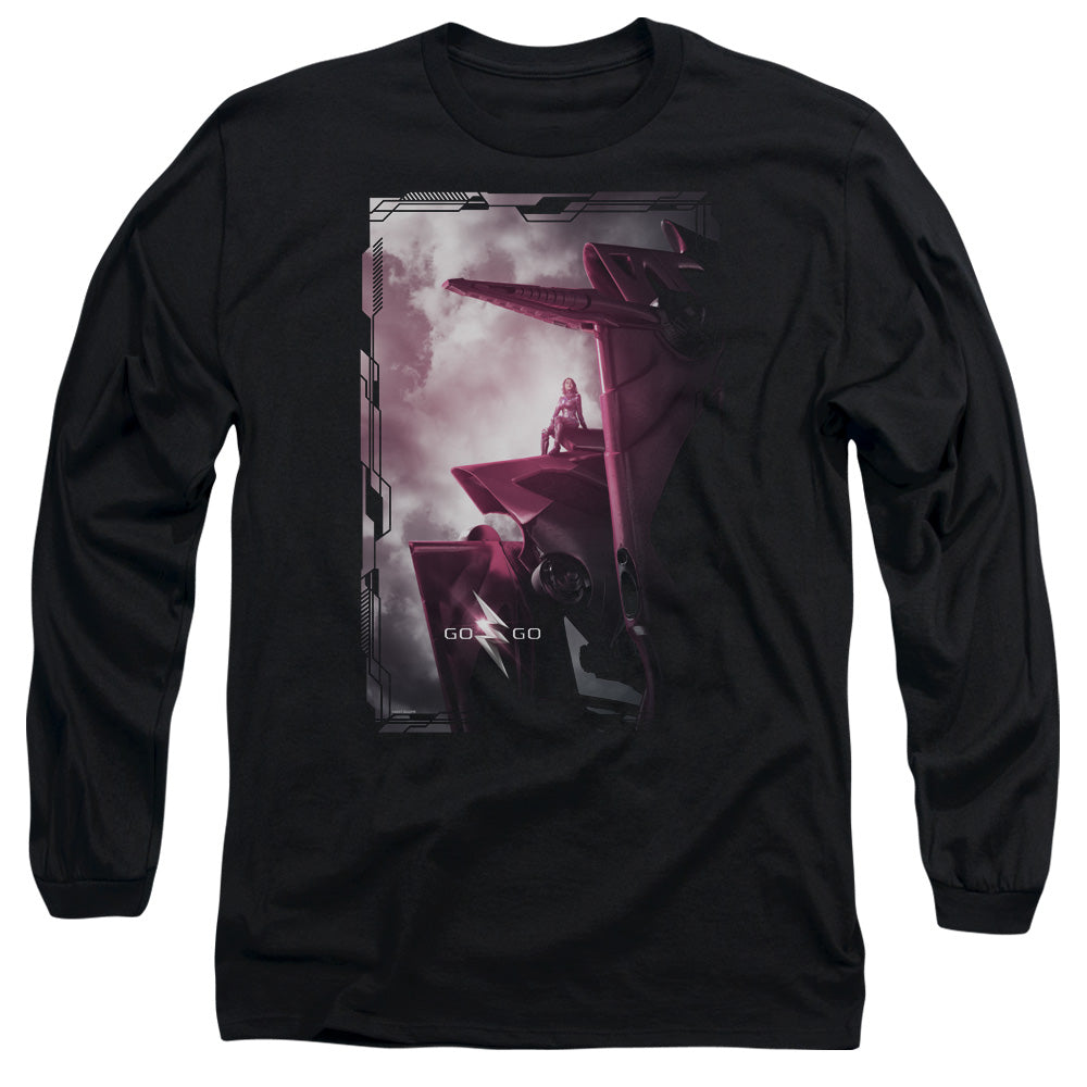 POWER RANGERS MOVIE/PINK ZORD POSTER -  L/S ADULT 18/1  - BLACK