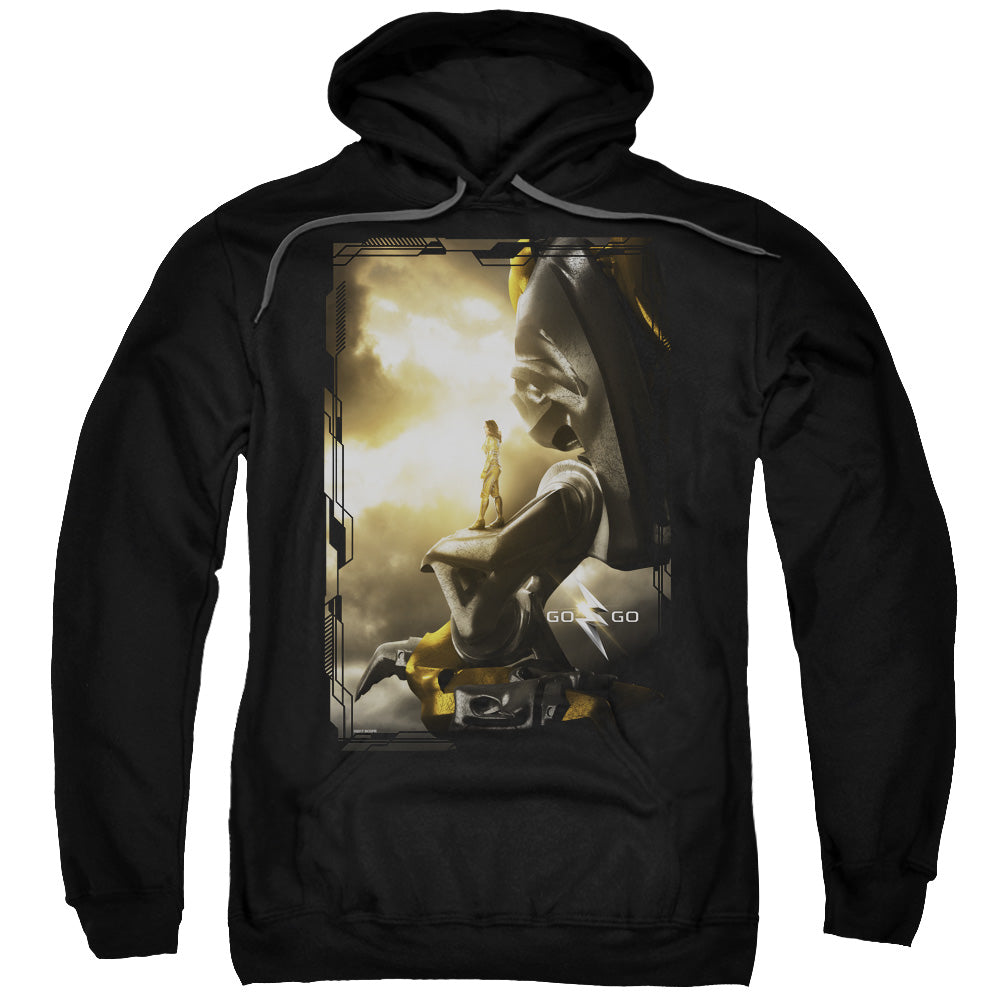 POWER RANGERS MOVIE/YELLOW ZORD POSTER - ADULT PULLOVER HOODIE - BLACK