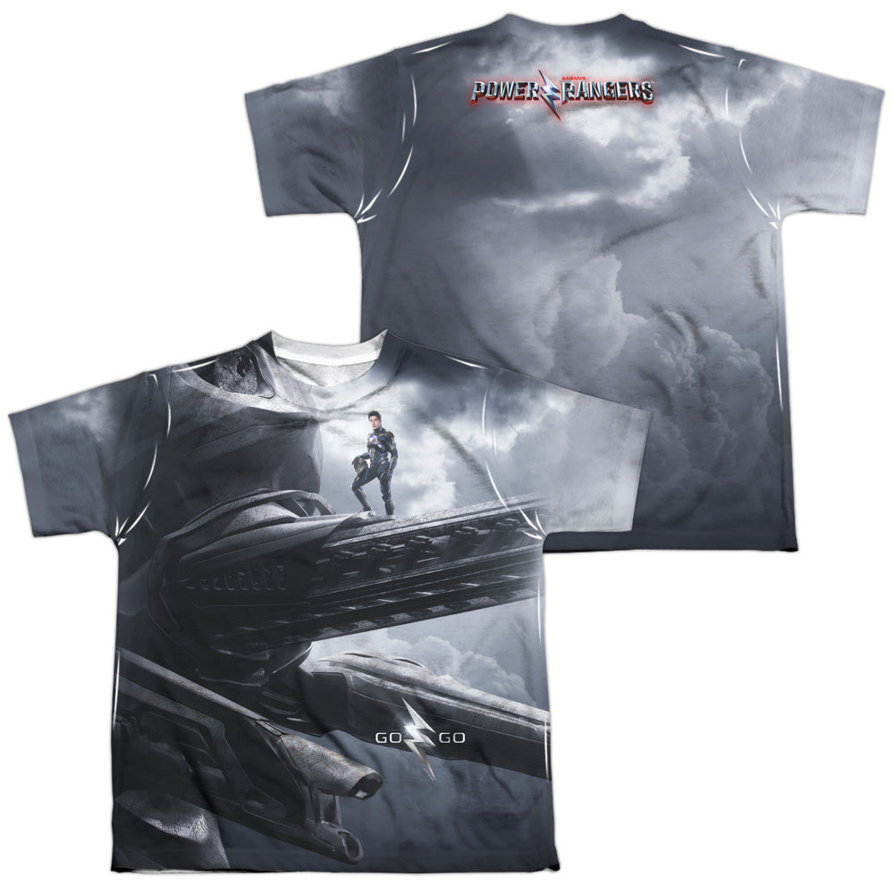 POWER RANGERS MOVIE/BLACK ZORD POSTER (FRONT/BACK PRINT) - S/S YOUTH POLY CREW - MULTI