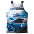 POWER RANGERS MOVIE/BLUE ZORD POSTER (FRONT/BACK PRINT) - ADULT POLY TANK TOP - MULTI