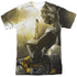 POWER RANGERS MOVIE/YELLOW ZORD POSTER (FRONT/BACK PRINT) - S/S ADULT POLY CREW - MULTI