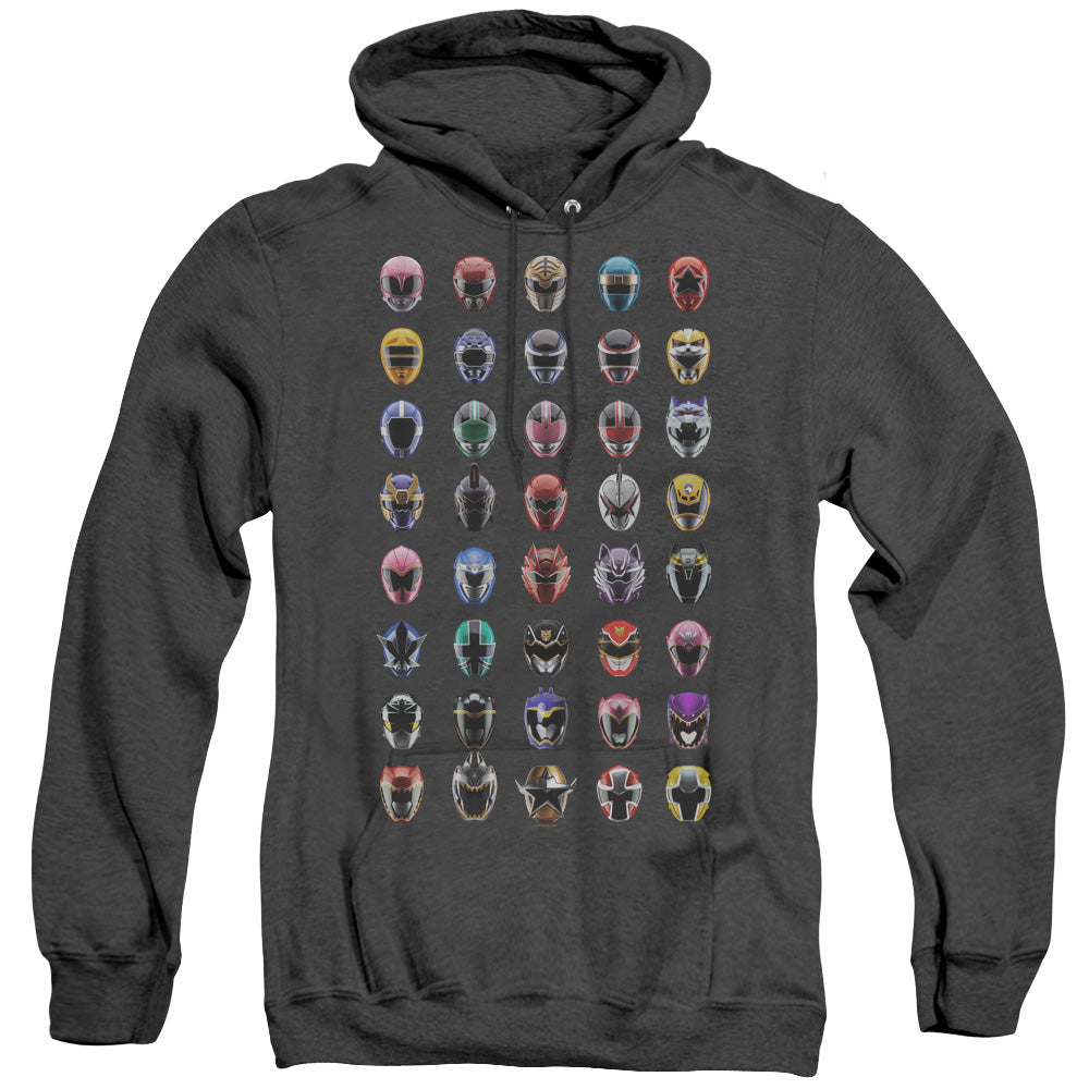 POWER RANGERS/VISUAL TIMELINE - ADULT HEATHER HOODIE - BLACK