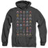 POWER RANGERS/VISUAL TIMELINE - ADULT HEATHER HOODIE - BLACK