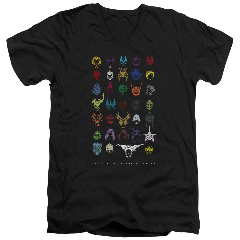 POWER RANGERS/VILLIANS - S/S ADULT V-NECK 30/1 - BLACK