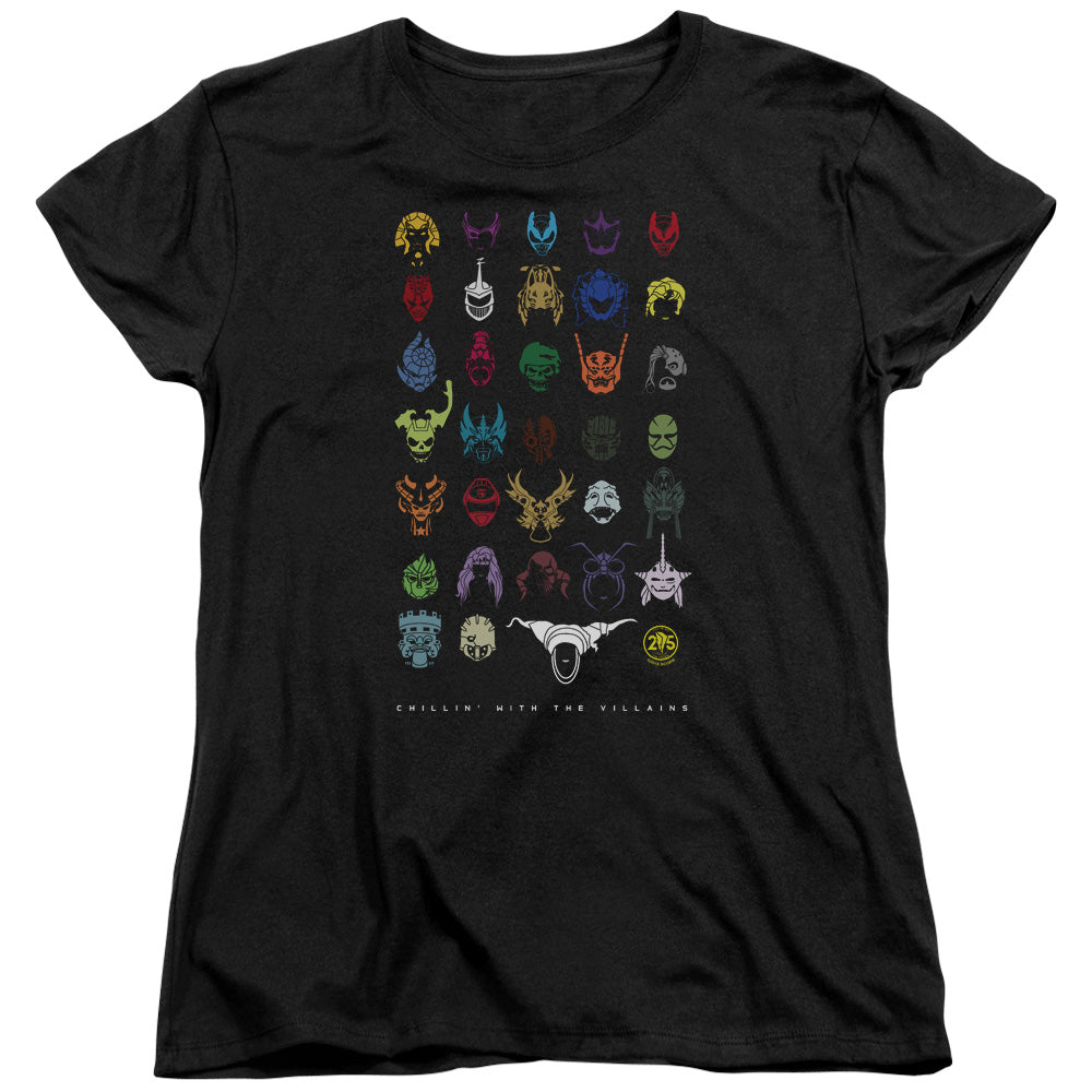 POWER RANGERS/VILLIANS - S/S WOMENS TEE - BLACK