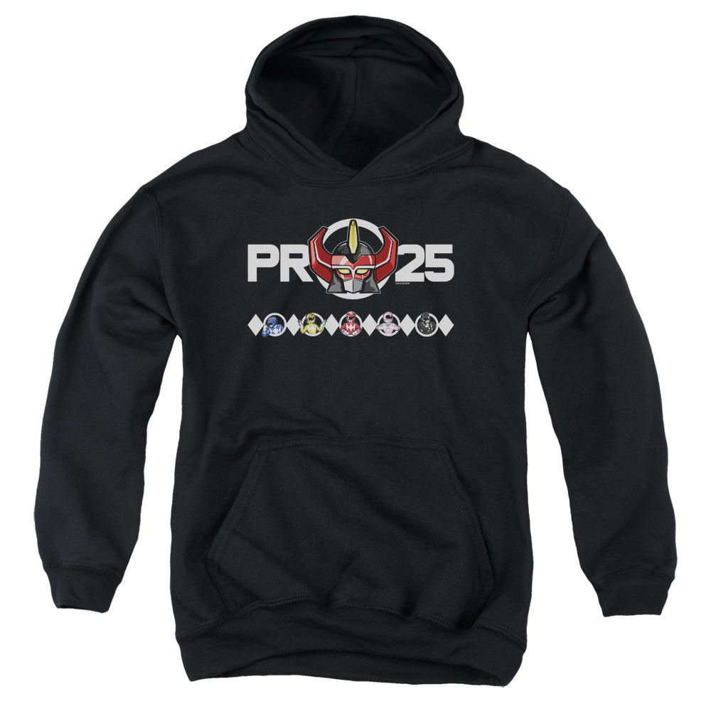 POWER RANGERS/MEGAZORD 25 - YOUTH PULLOVER HOODIE - BLACK
