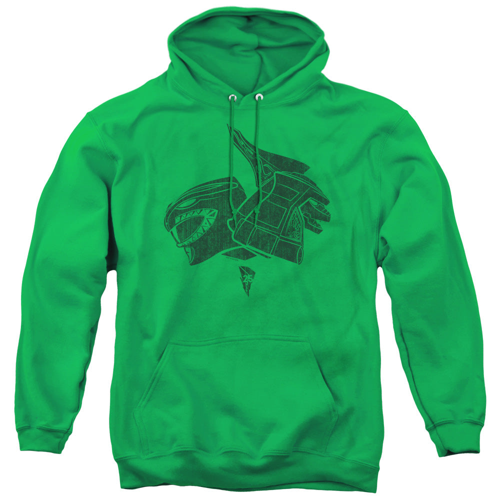 POWER RANGERS/GREEN - ADULT PULLOVER HOODIE - KELLY GREEN