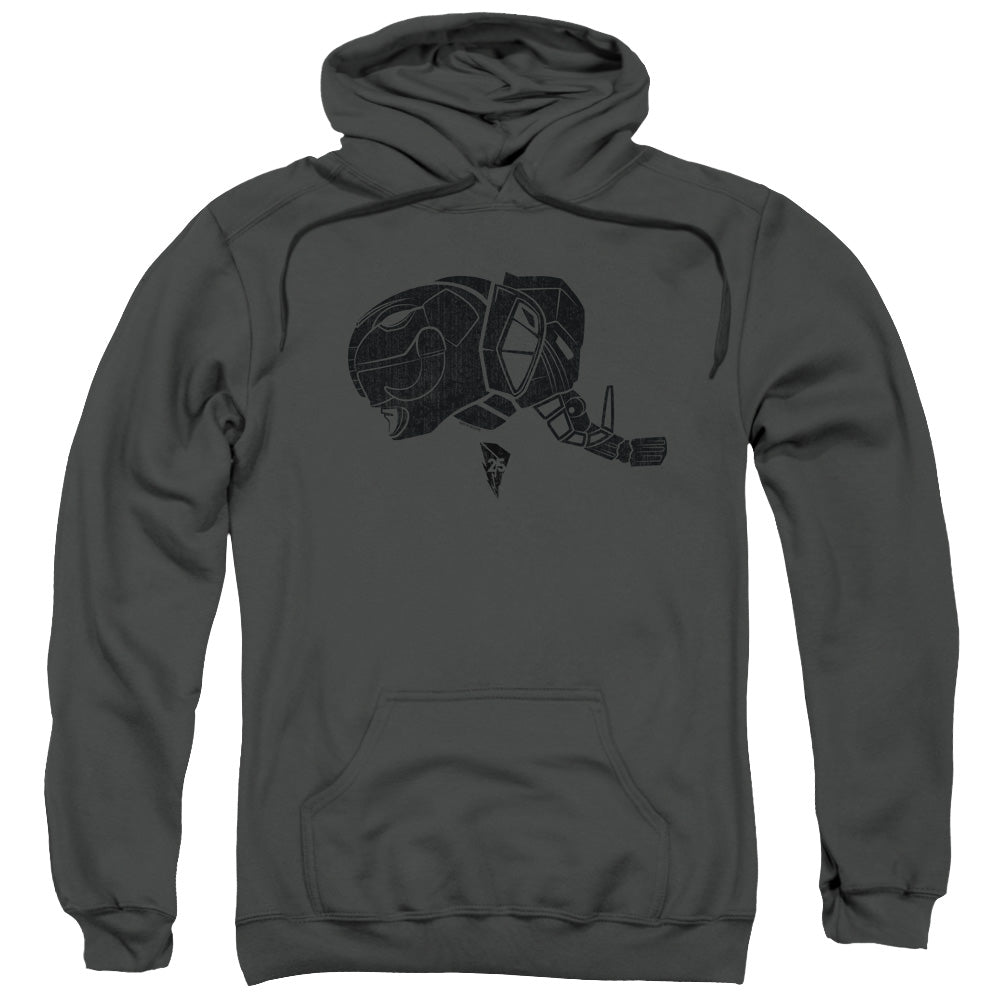 POWER RANGERS/BLACK - ADULT PULLOVER HOODIE - CHARCOAL