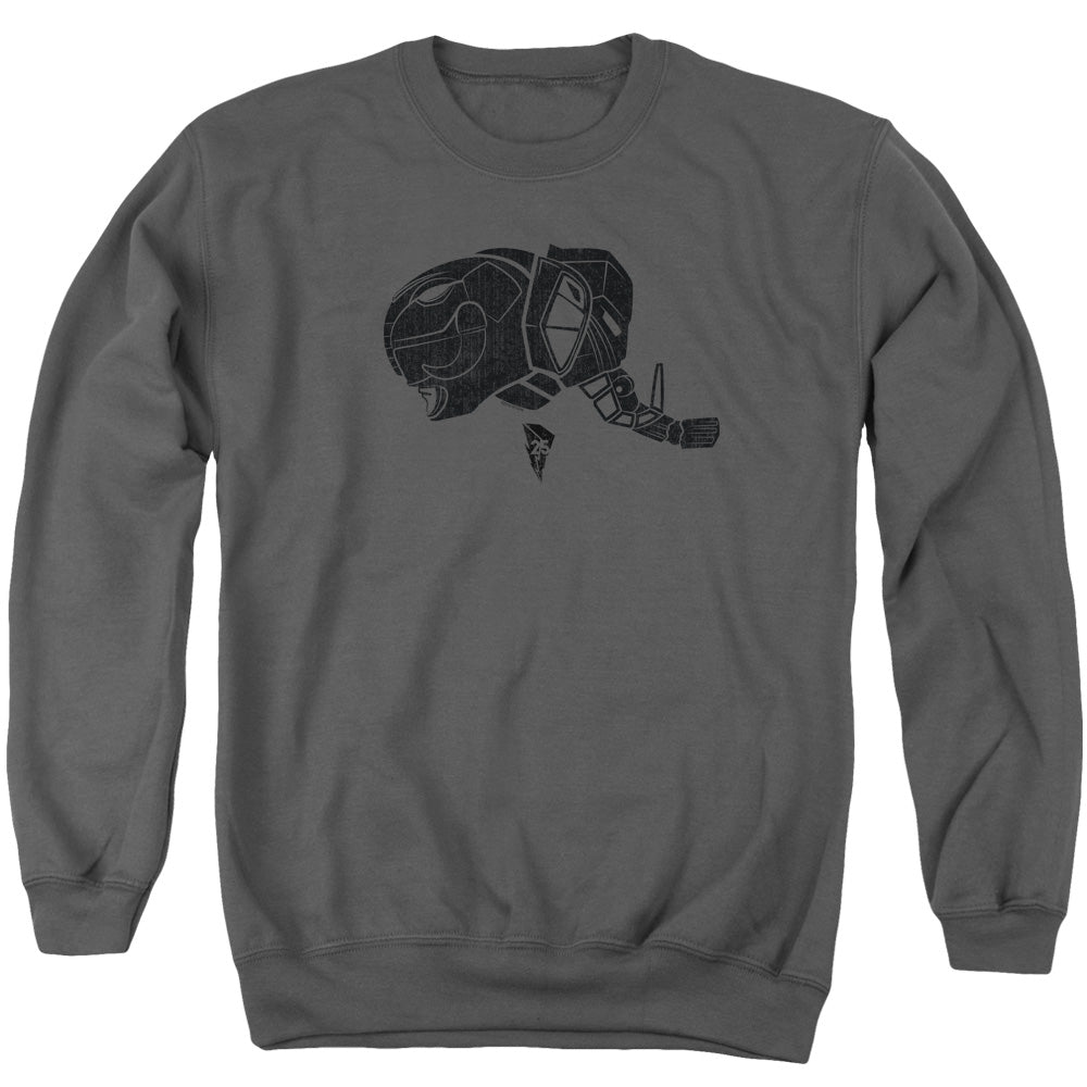POWER RANGERS/BLACK - ADULT CREWNECK SWEATSHIRT - CHARCOAL