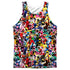 POWER RANGERS/CROWD OF RANGERS (FRONT/BACK PRINT) - ADULT POLY TANK TOP - MULTI