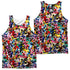 POWER RANGERS/CROWD OF RANGERS (FRONT/BACK PRINT) - ADULT POLY TANK TOP - MULTI