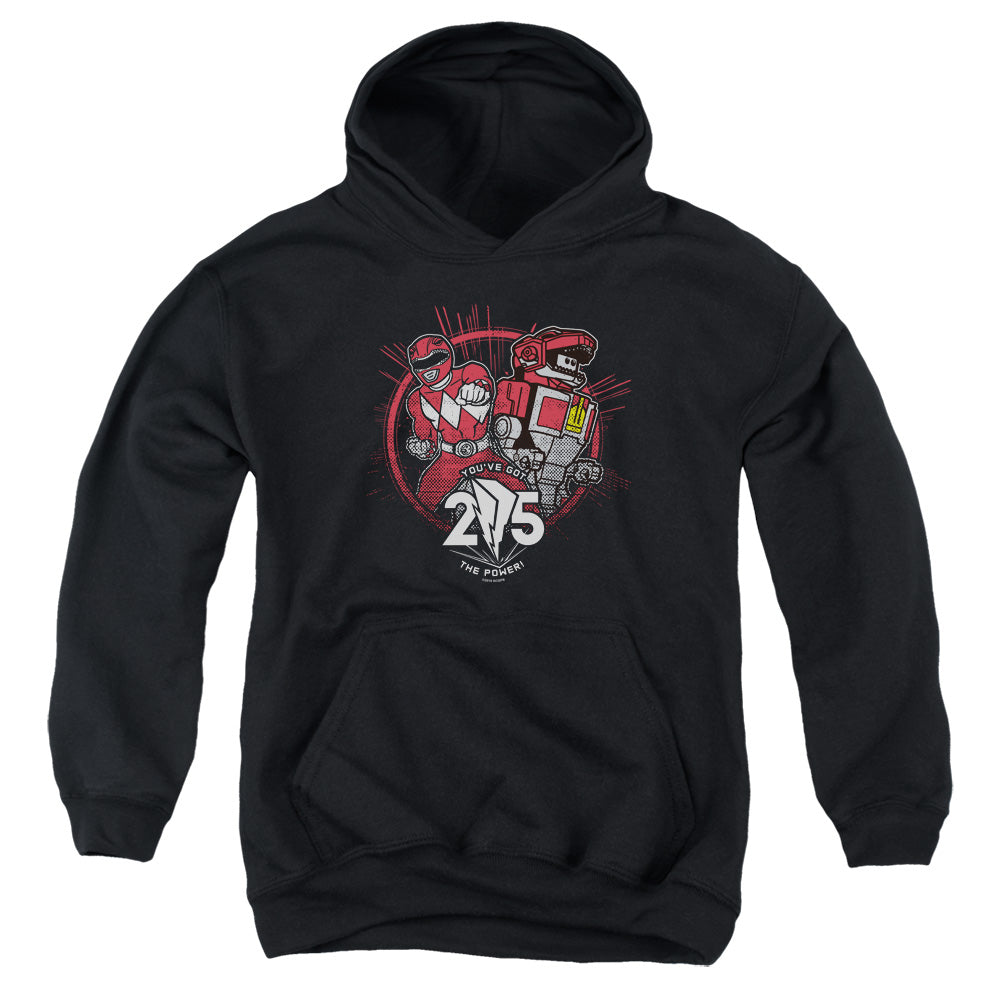 POWER RANGERS/RED 25 - YOUTH PULLOVER HOODIE - BLACK