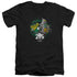 POWER RANGERS/GREEN 25 - S/S ADULT V-NECK 30/1 - BLACK