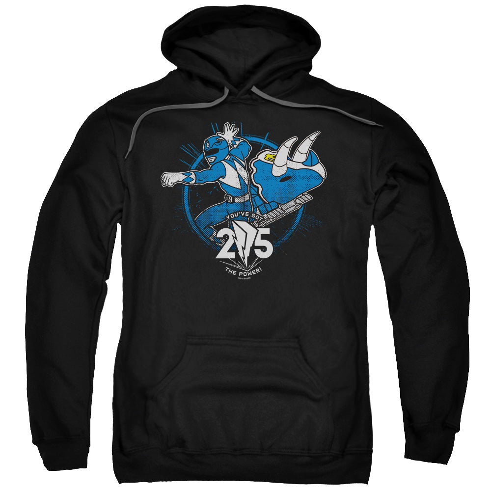 POWER RANGERS/BLUE 25 - ADULT PULLOVER HOODIE - BLACK