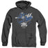POWER RANGERS/BLUE 25 - ADULT HEATHER HOODIE - BLACK