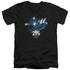 POWER RANGERS/BLUE 25 - S/S ADULT V-NECK 30/1 - BLACK