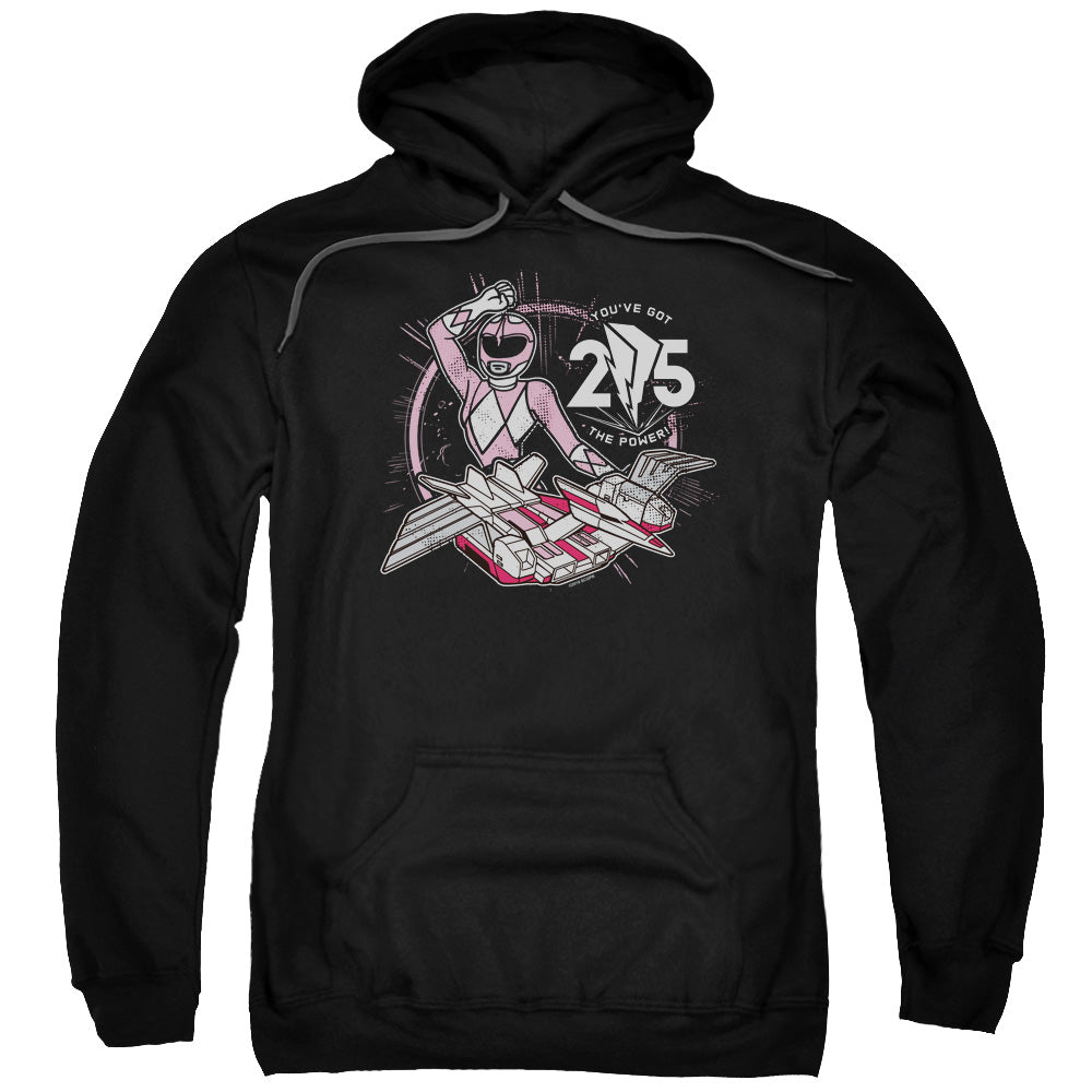 POWER RANGERS/PINK 25 - ADULT PULLOVER HOODIE - BLACK