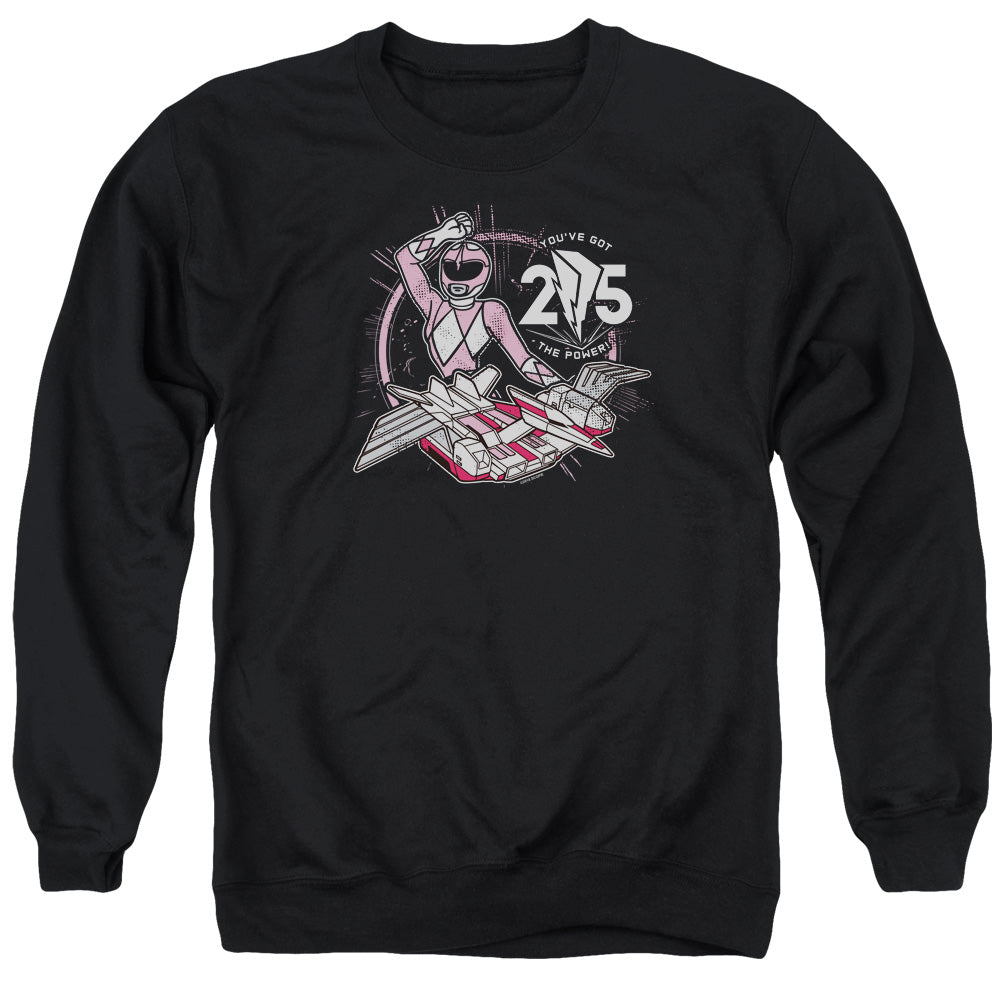 POWER RANGERS/PINK 25 - ADULT CREWNECK SWEATSHIRT - BLACK