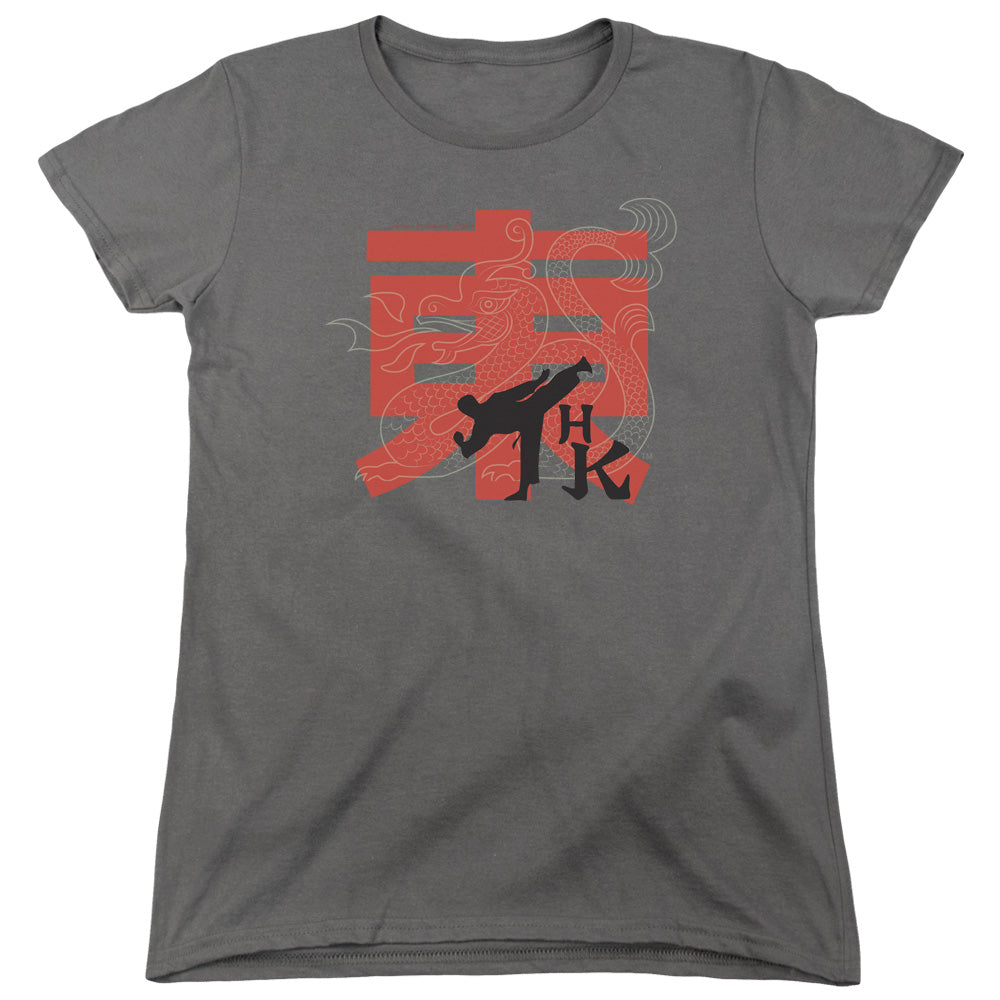 HAI KARATE/HK KICK - S/S WOMENS TEE - CHARCOAL