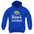 KEN L RATION/DISTRESSED LOGO - YOUTH PULLOVER HOODIE - ROYAL BLUE