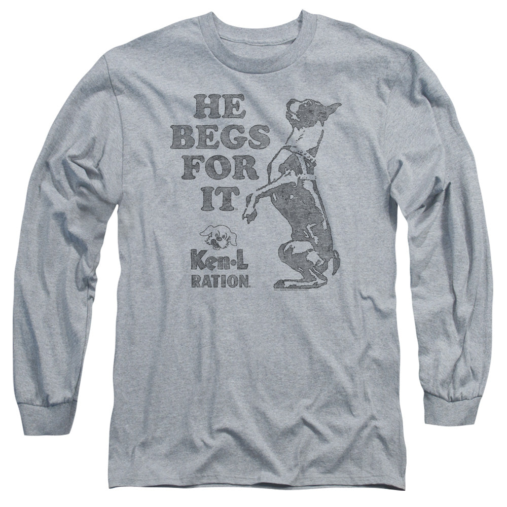 KEN L RATION/BEGS - L/S ADULT 18/1 - ATHLETIC HEATHER
