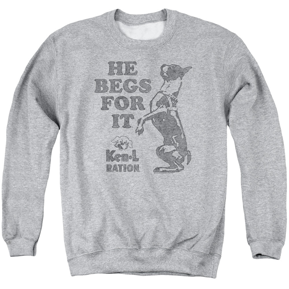 KEN L RATION/BEGS - ADULT CREWNECK SWEATSHIRT - ATHLETIC HEATHER