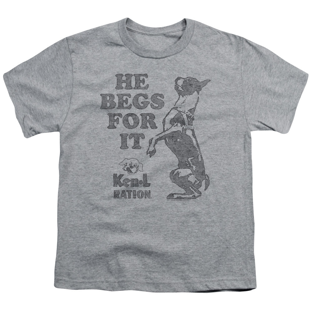 KEN L RATION/BEGS - S/S YOUTH 18/1 - ATHLETIC HEATHER