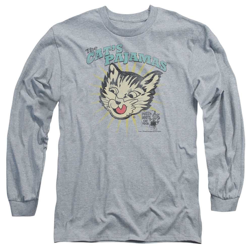 PUSS N BOOTS/CATS PAJAMAS - L/S ADULT 18/1 - ATHLETIC HEATHER