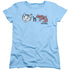 PUSS N BOOTS/REBUS LOGO - S/S WOMENS TEE - LIGHT BLUE