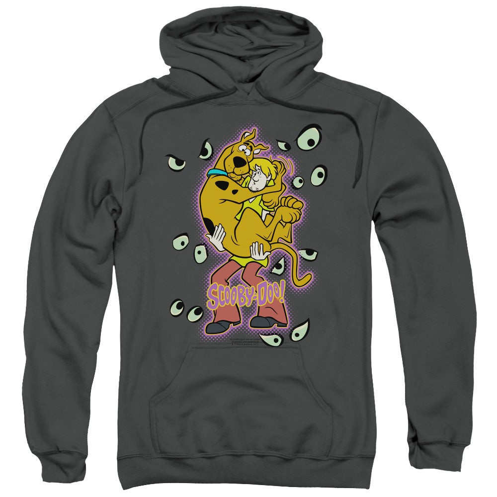 SCOOBY DOO/BEING WATCHED - ADULT PULLOVER HOODIE - CHARCOAL