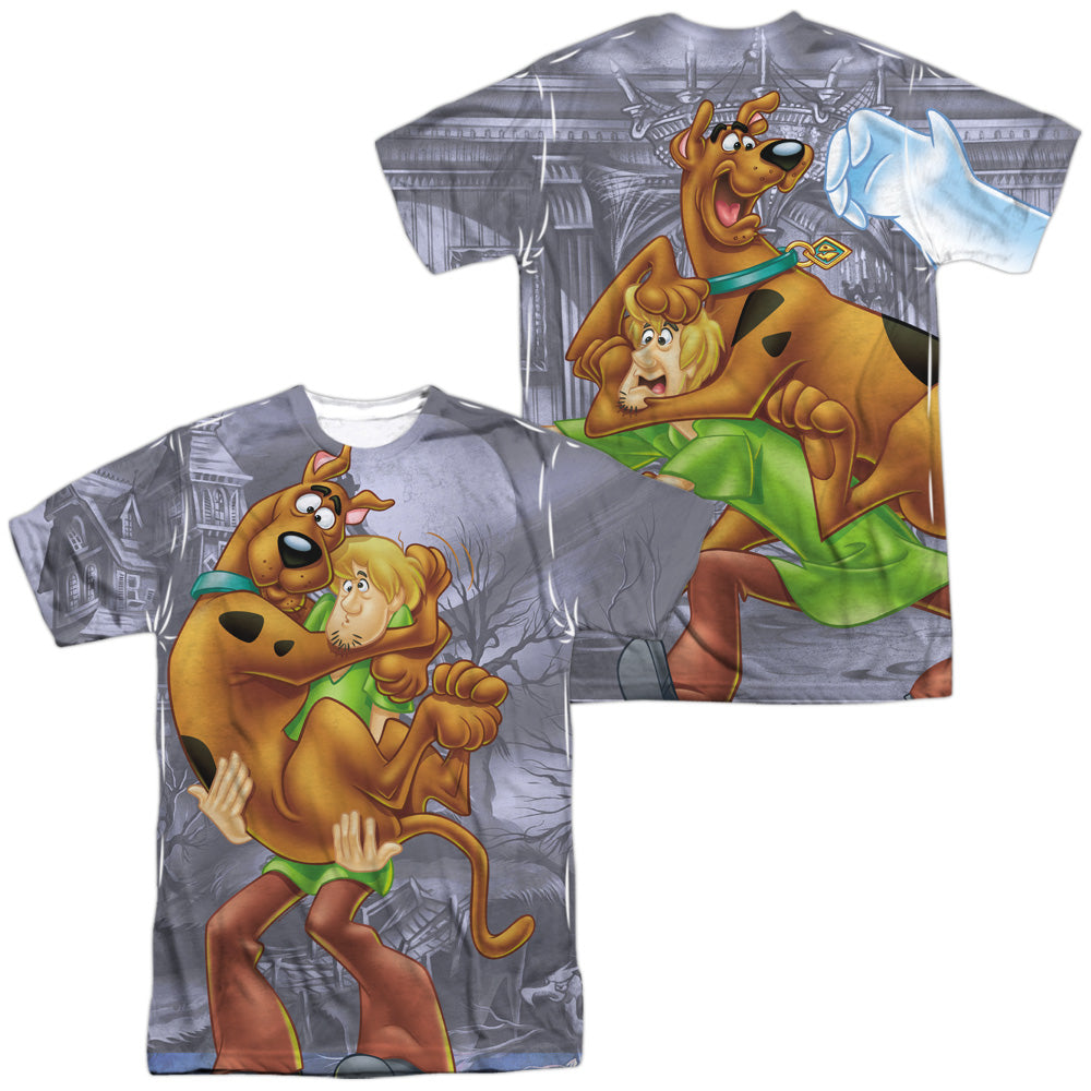 SCOOBY DOO/SCOOBY AND SHAGGY (FRONT/BACK PRINT) - S/S ADULT POLY CREW - MULTI