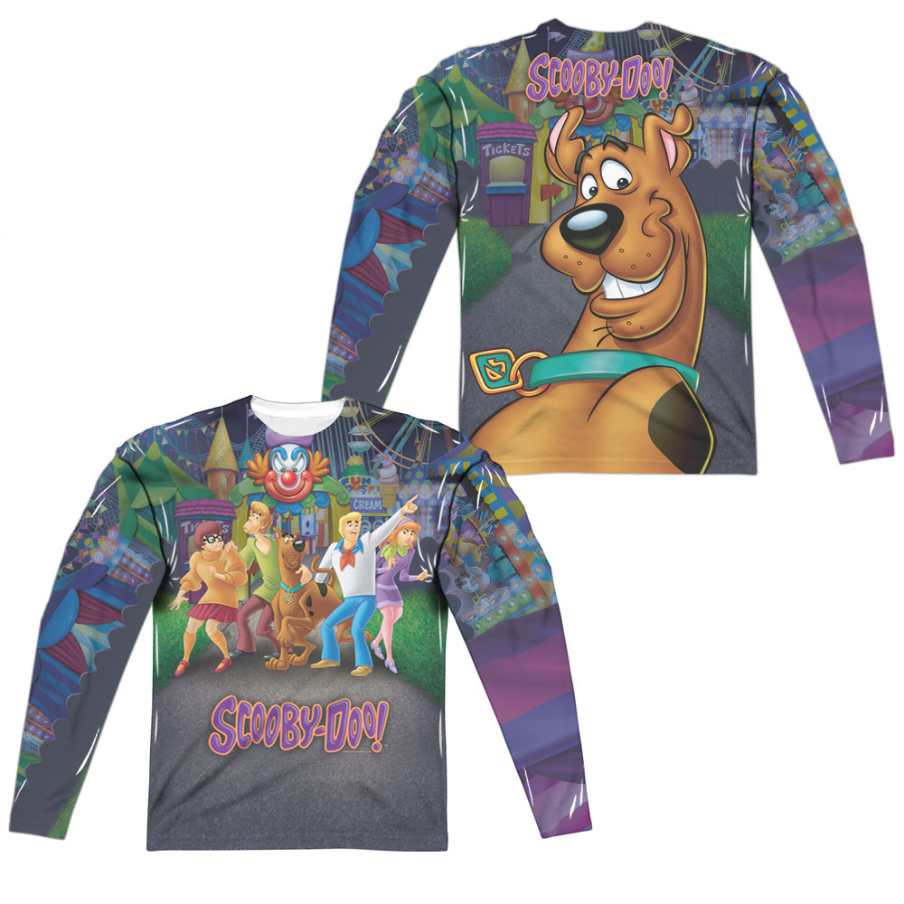 SCOOBY DOO/AMUSEMENT PARK (FRONT/BACK PRINT) - L/S ADULT POLY CREW  - MULTI