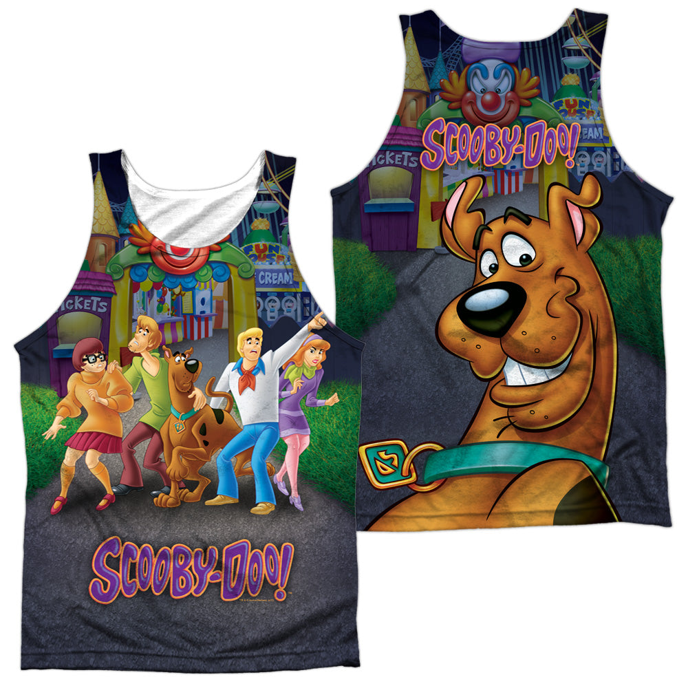SCOOBY DOO/AMUSEMENT PARK (FRONT/BACK PRINT) - ADULT POLY TANK TOP - MULTI