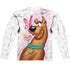 SCOOBY DOO/BUTTERFLY (FRONT/BACK PRINT) - L/S ADULT POLY CREW  - MULTI