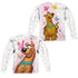 SCOOBY DOO/BUTTERFLY (FRONT/BACK PRINT) - L/S ADULT POLY CREW  - MULTI