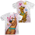 SCOOBY DOO/BUTTERFLY (FRONT/BACK PRINT) - S/S ADULT POLY CREW - MULTI