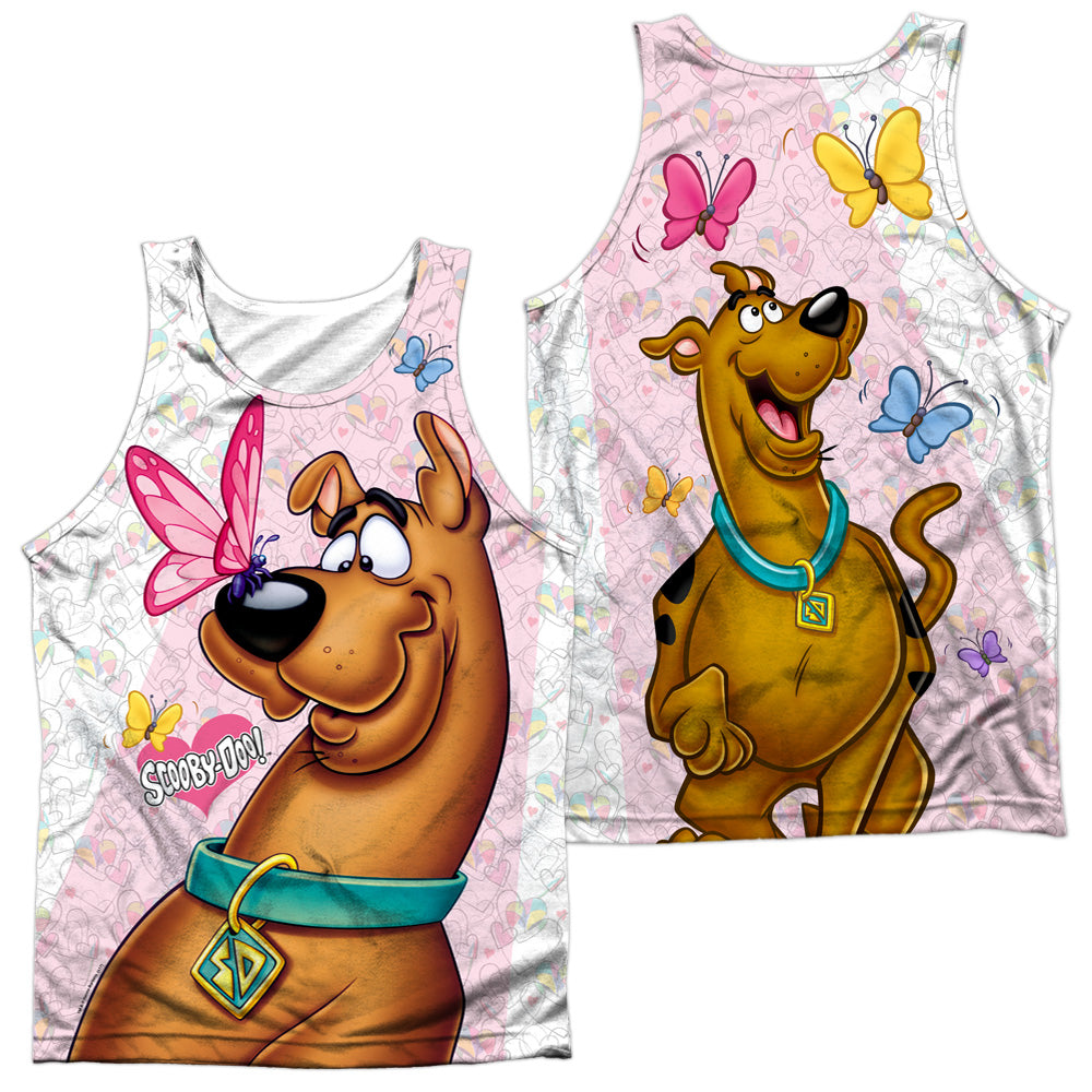 SCOOBY DOO/BUTTERFLY (FRONT/BACK PRINT) - ADULT POLY TANK TOP - MULTI