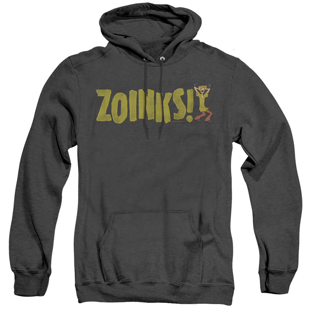 SCOOBY DOO/ZOINKS - ADULT HEATHER HOODIE - BLACK