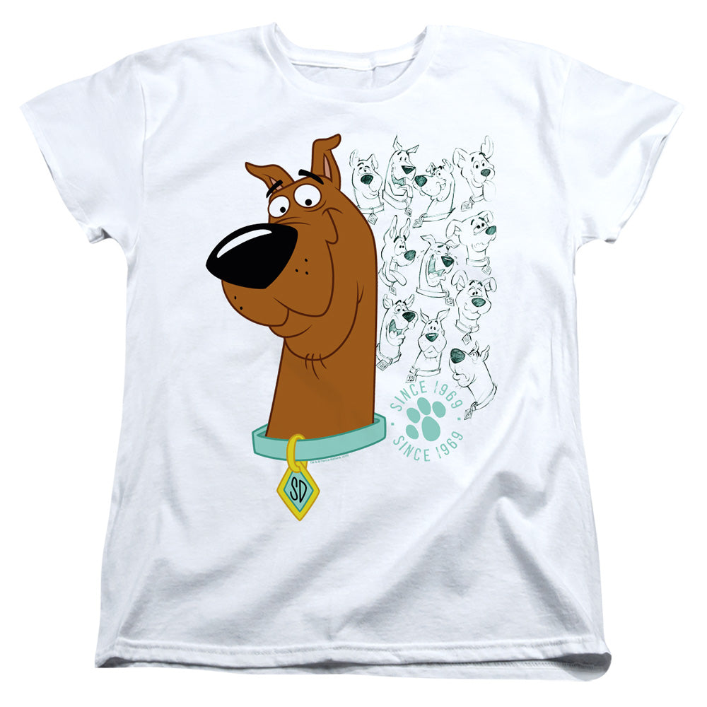 SCOOBY DOO/EVOLUTION OF SCOOBY DOO - S/S WOMENS TEE - WHITE