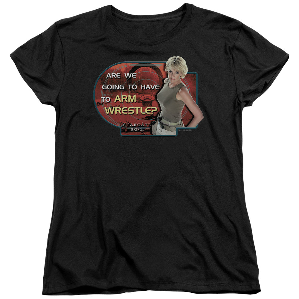 SG1/ARM WRESTLE - S/S WOMENS TEE - BLACK
