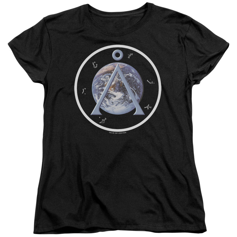 SG1/EARTH EMBLEM - S/S WOMENS TEE - BLACK