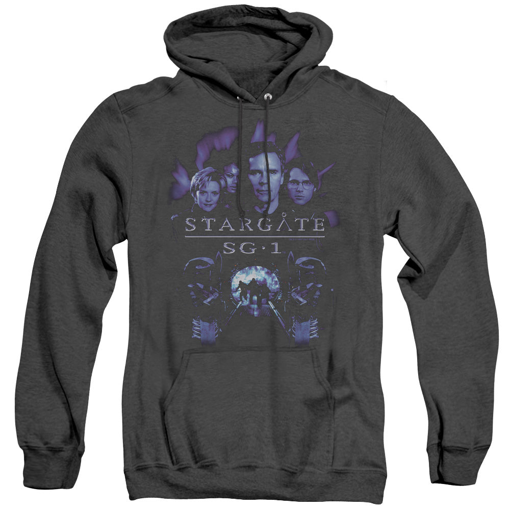 SG1/SG1 STARGATE COMMAND - ADULT HEATHER HOODIE - BLACK